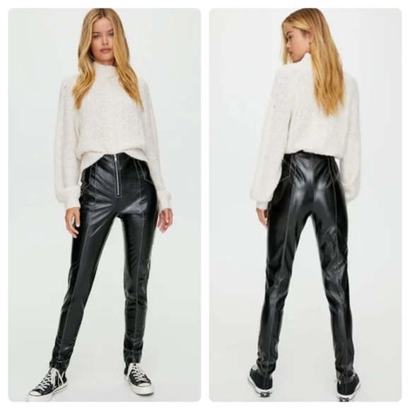 Aritzia Sunday Best Tessy Pants Vegan Leather - Picture 1 of 10